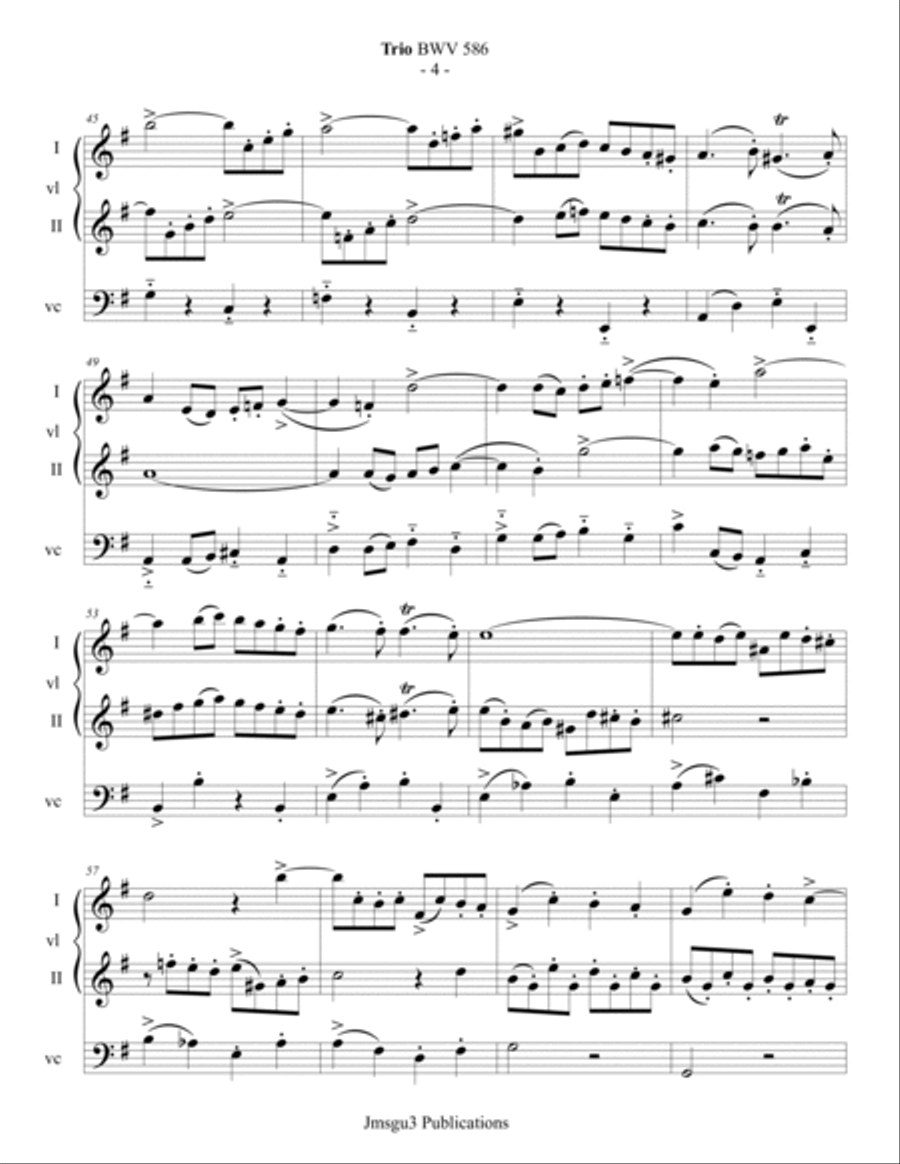 J. S. Bach: String Trio BWV 586 String Trio scores gallery preview page 4