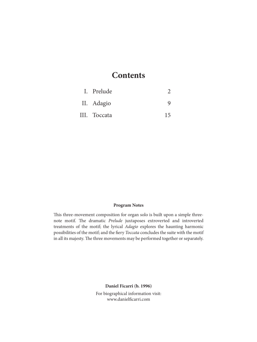 Suite No. 1 Suite No. 1 Organ Solo scores gallery preview page 1