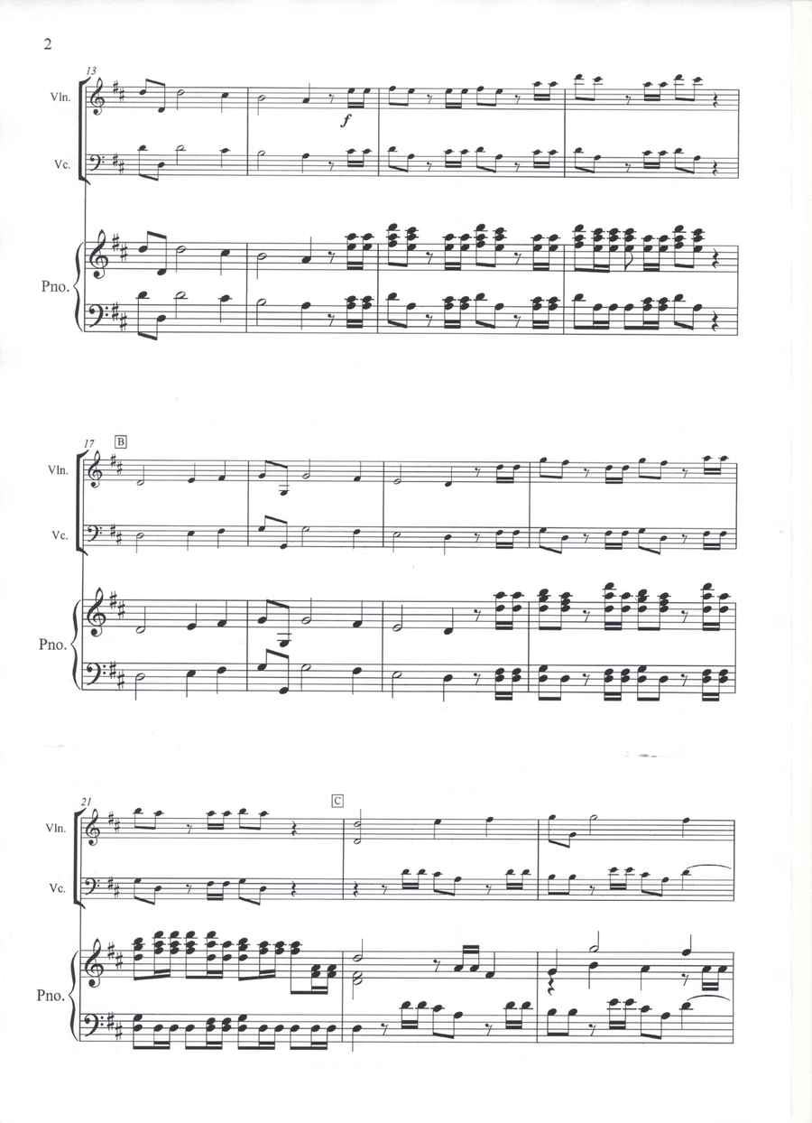 Hallelujah - G. F. Haendel - Violin Cello & Piano Piano Trio scores gallery preview page 2