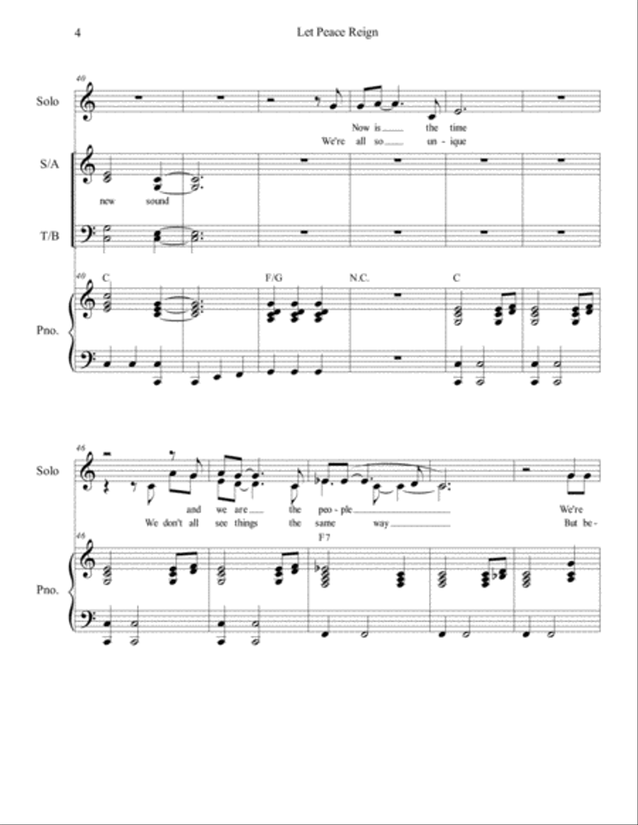 Let Peace Reign Let Peace Reign 4-Part scores gallery preview page 4