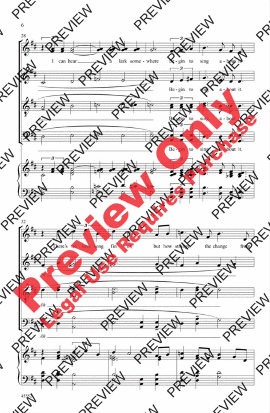 Ev'ry Time We Say Goodbye 4-Part scores gallery preview page 6