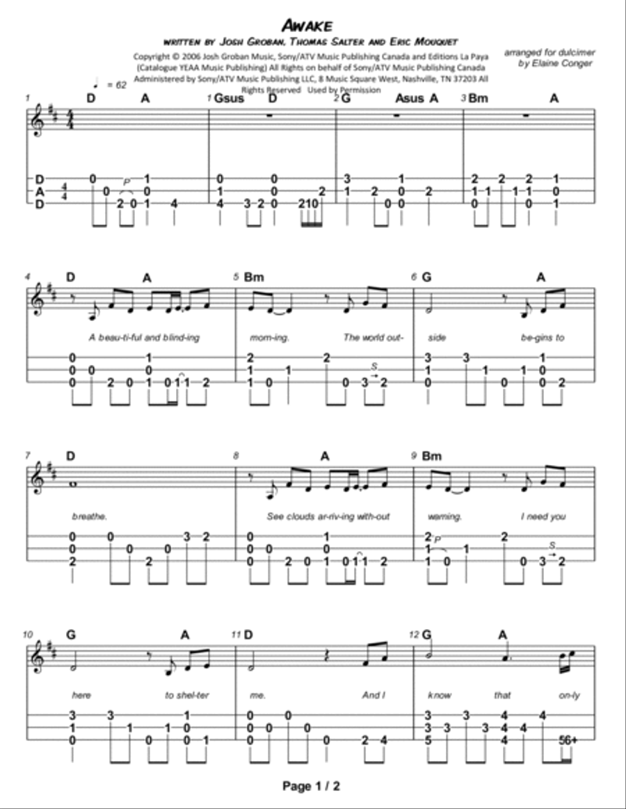 Awake Dulcimer scores gallery preview page 2