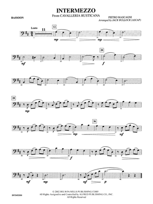 Book cover for Intermezzo (from Cavalleria Rusticana): Bassoon