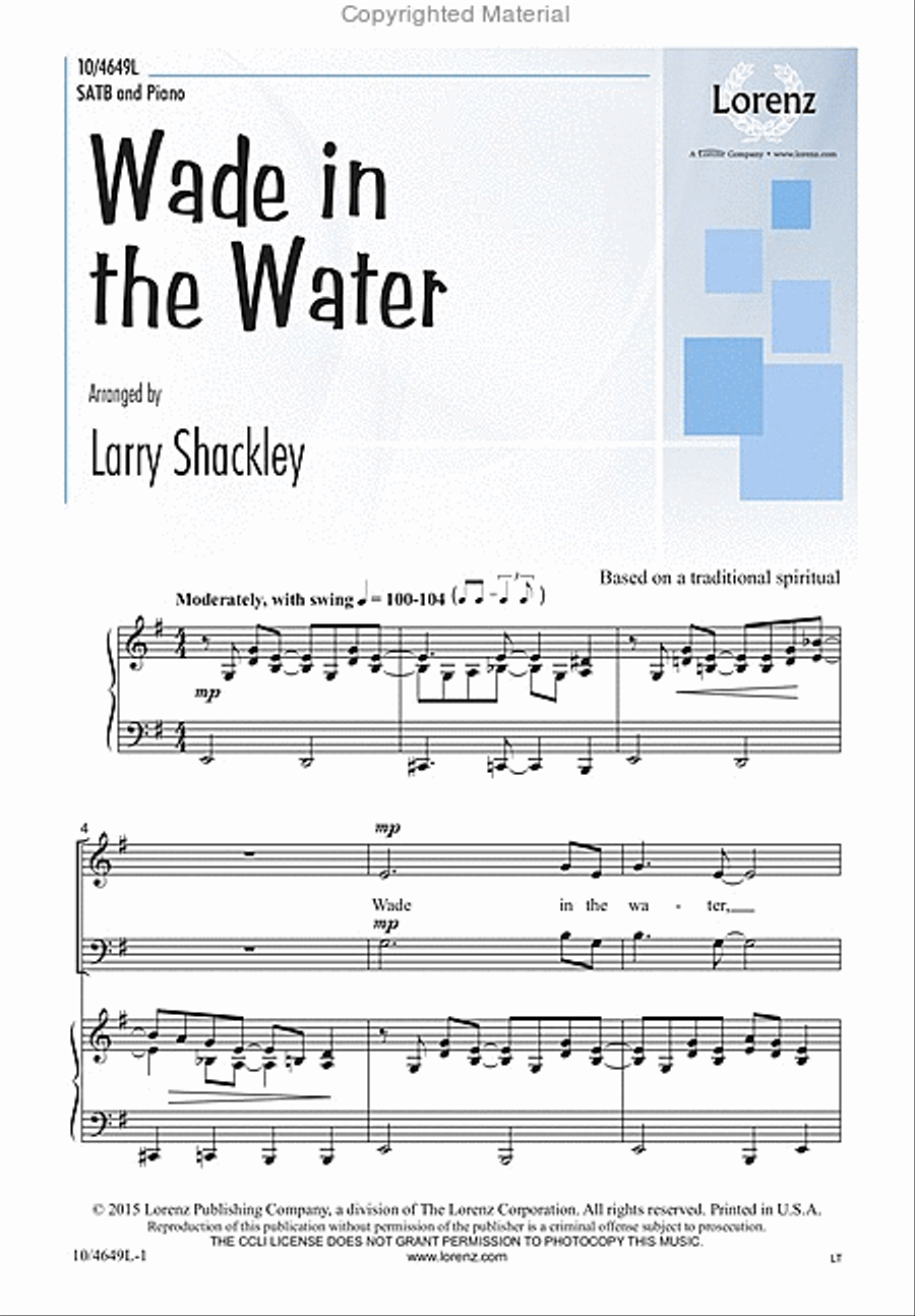 Wade in the Water Wade in the Water 4-Part scores gallery preview page 2