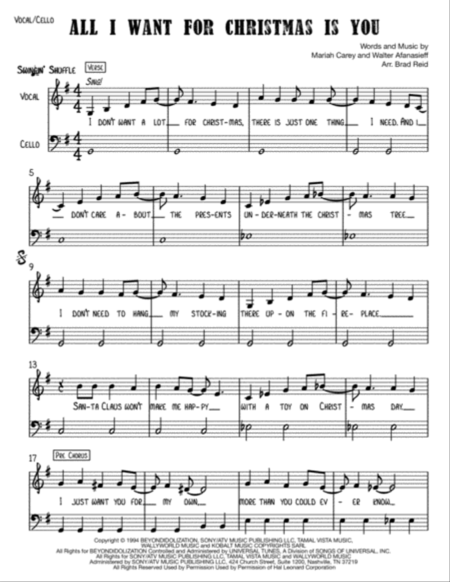 All I Want For Christmas Is You Voice scores gallery preview page 1