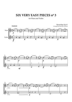 Book cover for Six Very Easy Pieces nº 3 (Andante) - Flute and Violin
