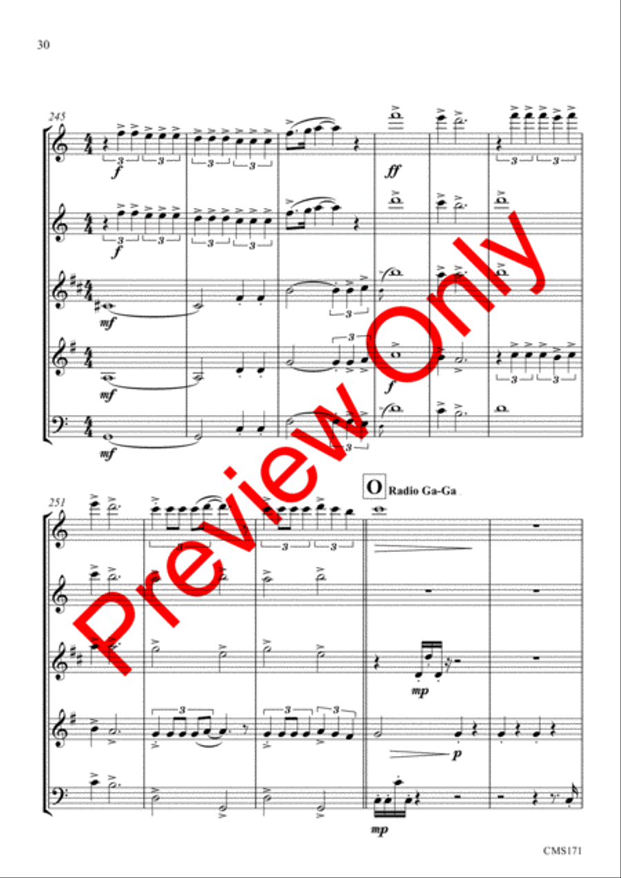 Queen Medley Fantasy Woodwind Quintet scores gallery preview page 33