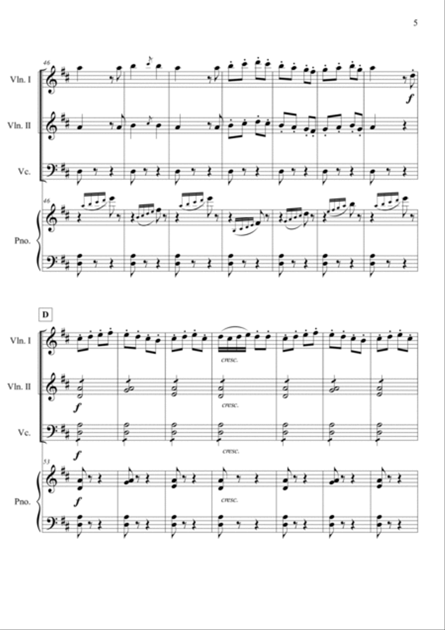 L'Arlesienne Suit No.2 Farandole Piano Quartet scores gallery preview page 5