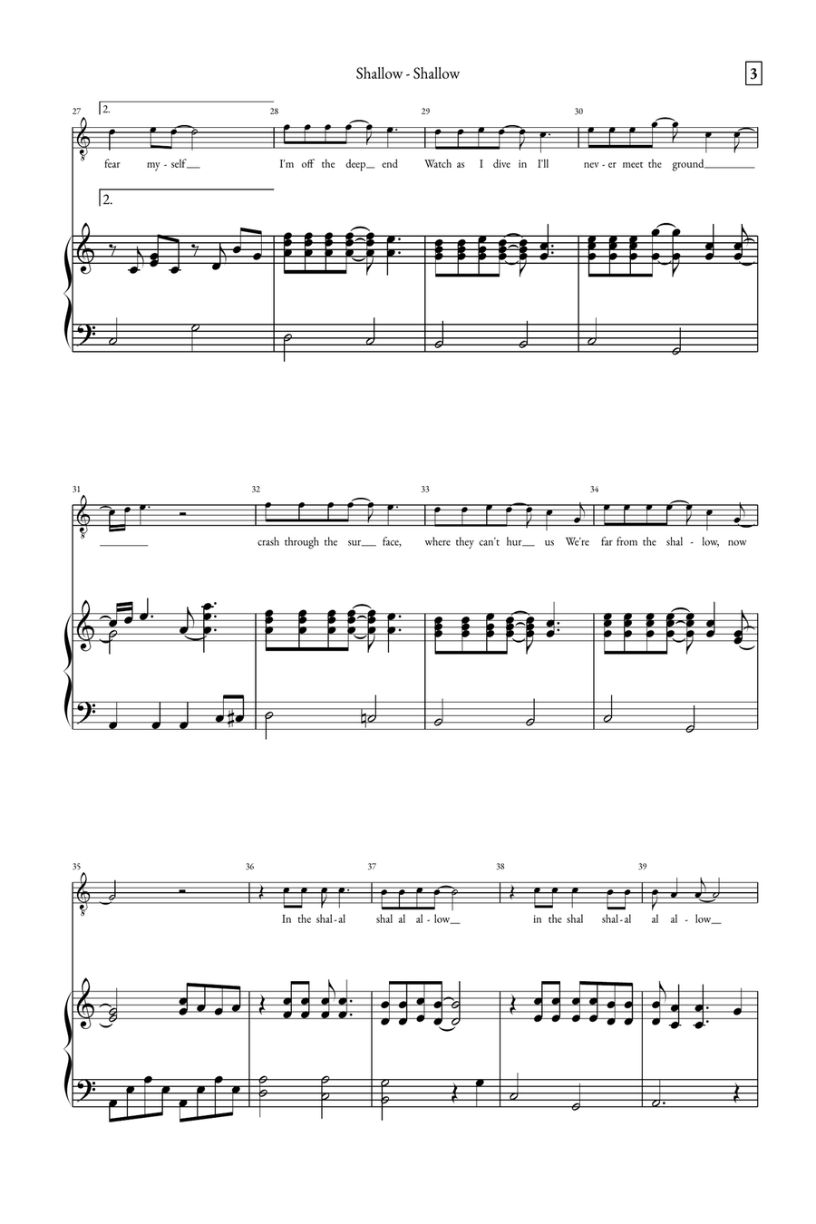 Shallow A Cappella scores gallery preview page 3