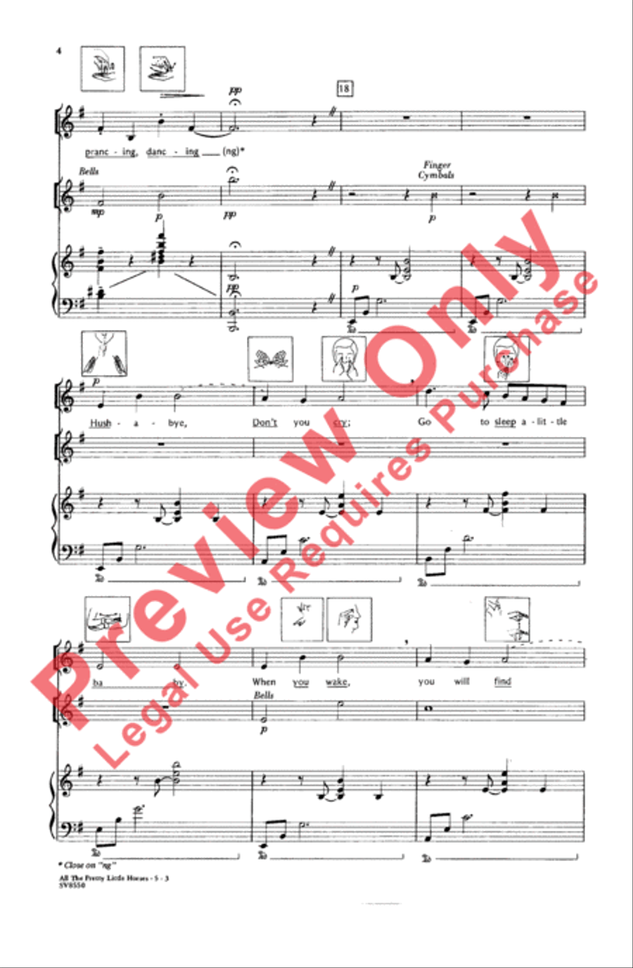 All the Pretty Little Horses Unison Choir scores gallery preview page 4