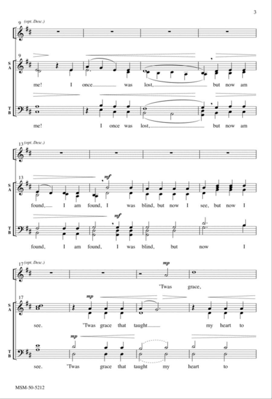 Amazing Grace 4-Part scores gallery preview page 3