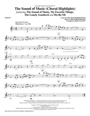 Book cover for The Sound Of Music (Choral Highlights) (arr. John Leavitt) - Violin 1