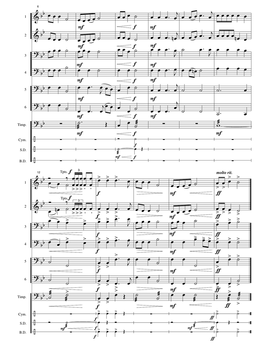 Croatia National Anthem: Lijepa Naša Domovino Large Ensemble scores gallery preview page 5