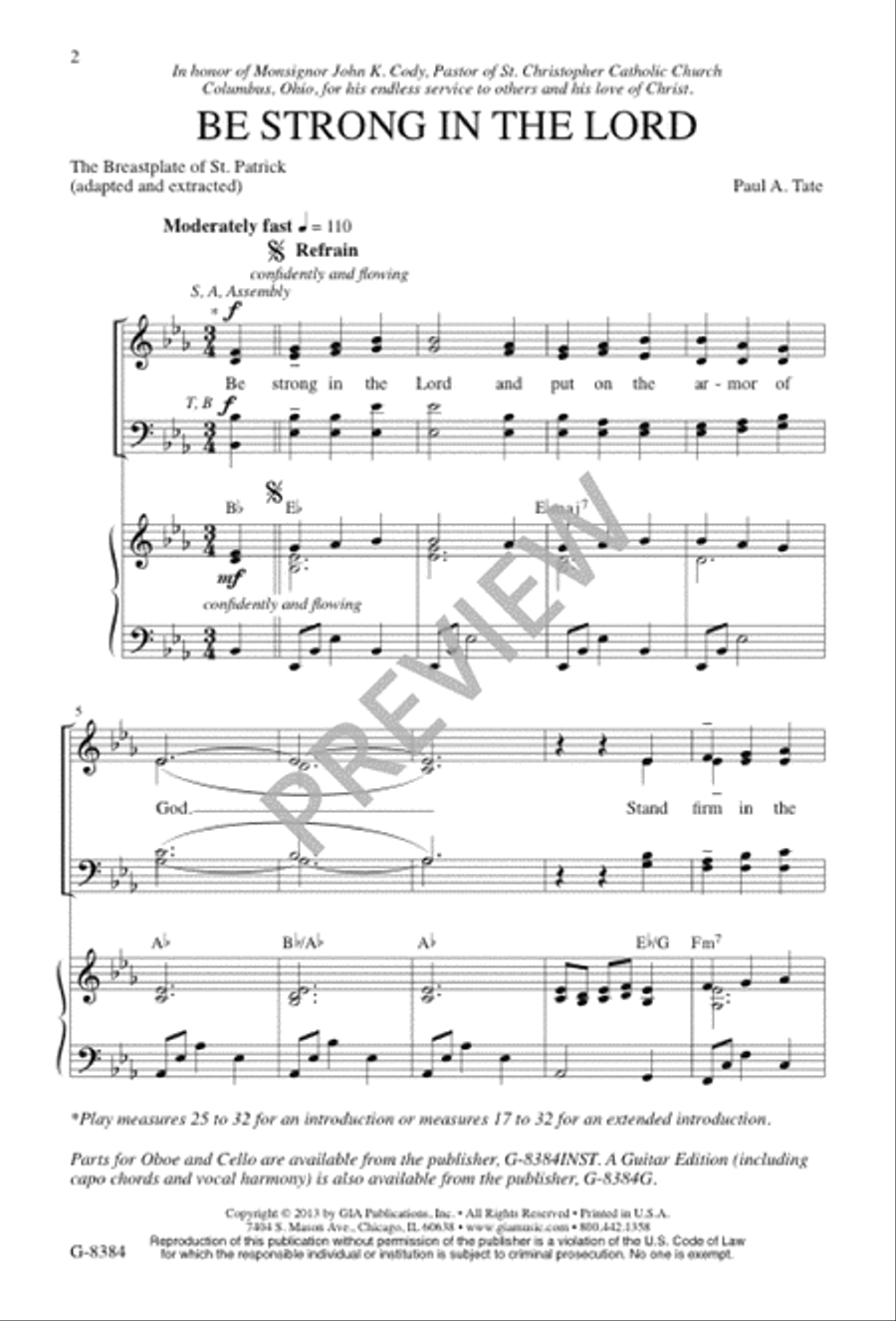 Be Strong In the Lord 4-Part scores gallery preview page 3