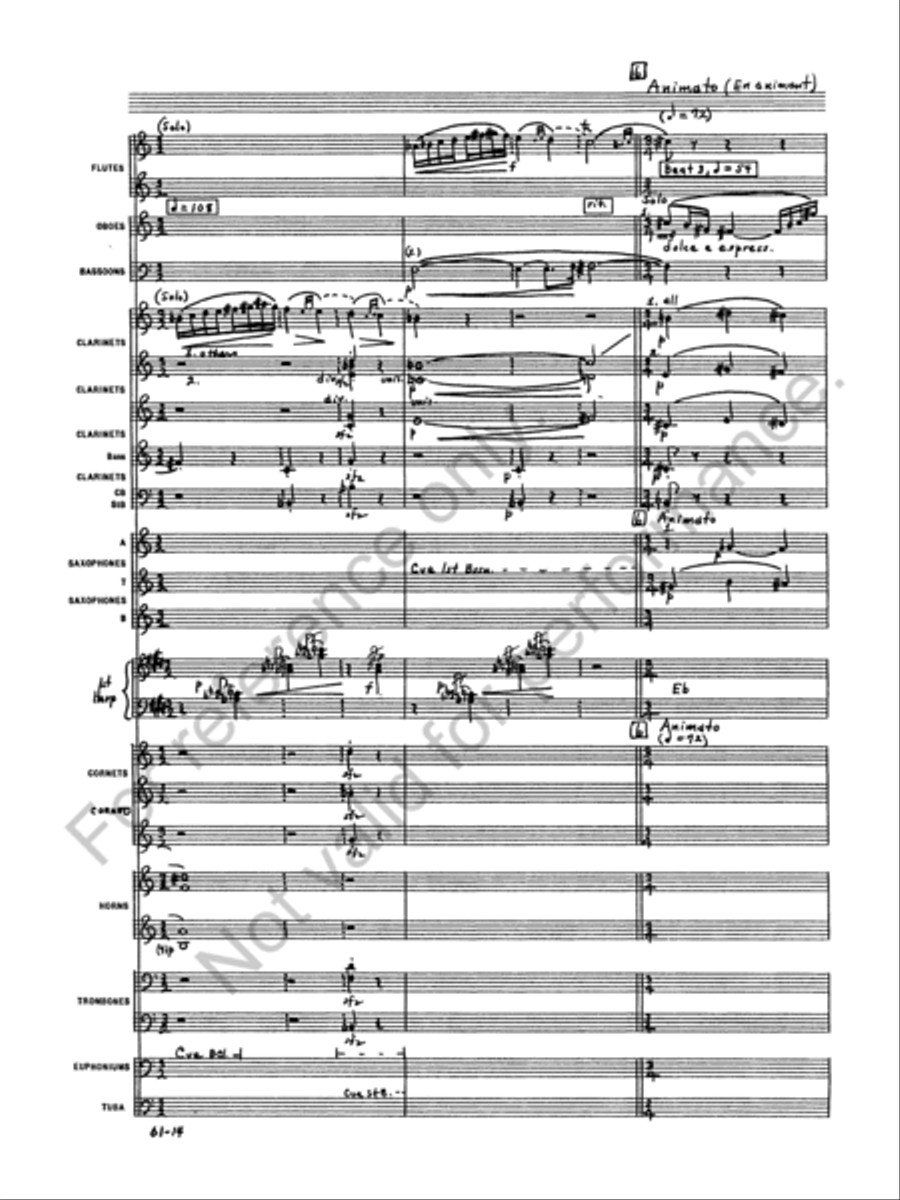 Prelude to the Afternoon of a Faun Concert Band scores gallery preview page 16
