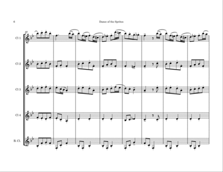Dance of the Sprites Clarinet Quintet scores gallery preview page 6
