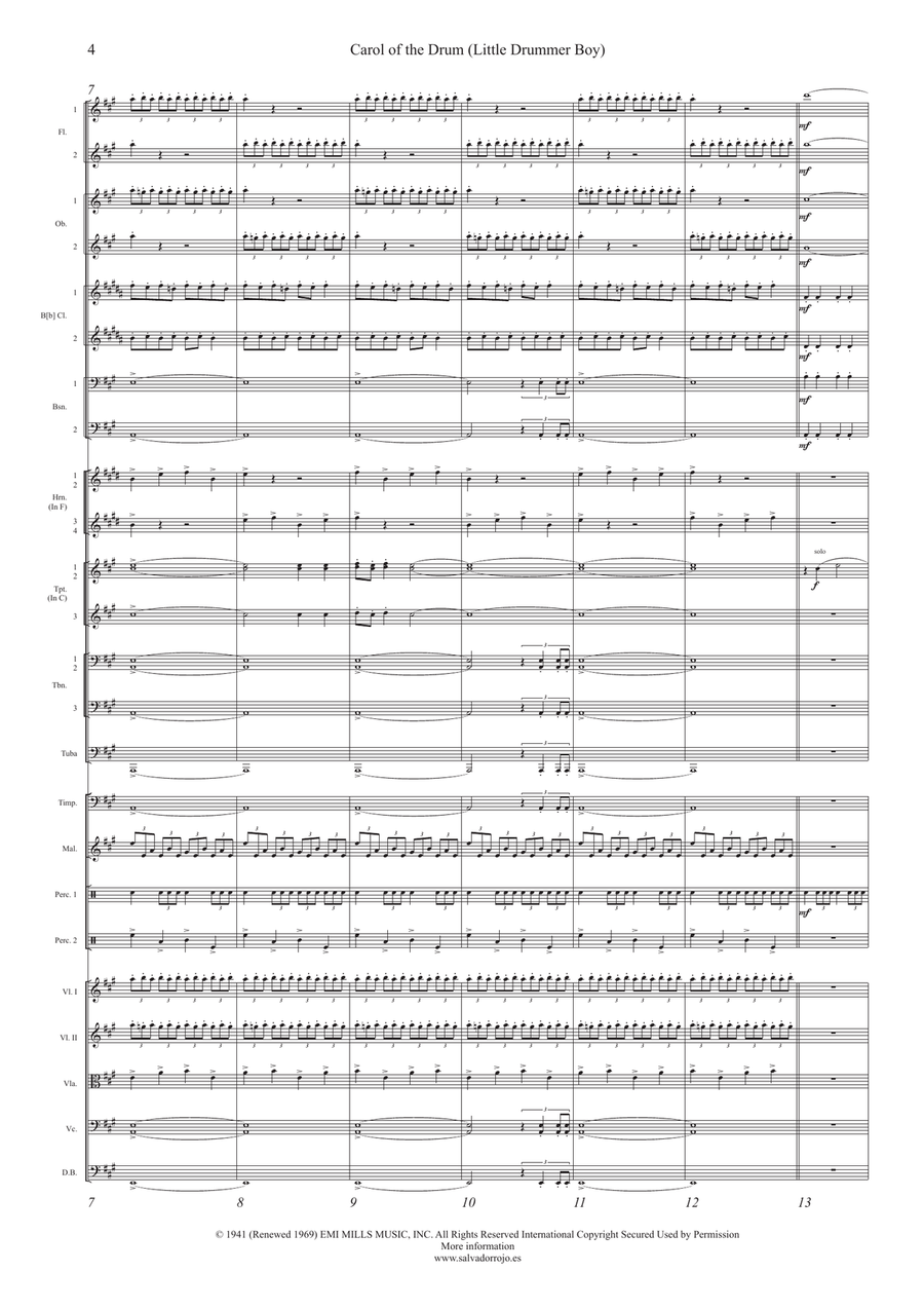 Carol Of The Drum Carol Of The Drum Full Orchestra scores gallery preview page 4