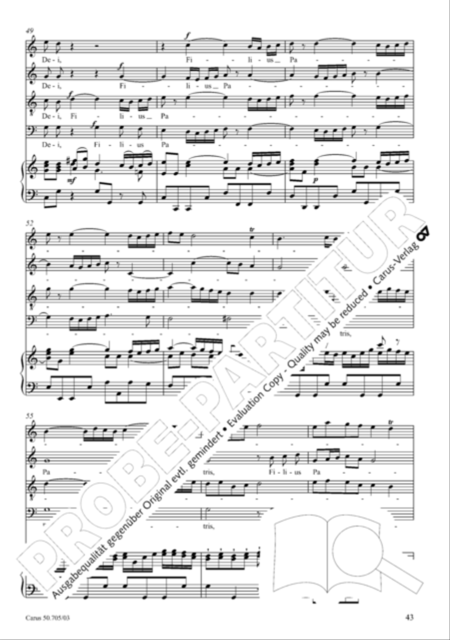 Missa in g. Hasse-Werkausgabe IV/3 4-Part scores gallery preview page 52
