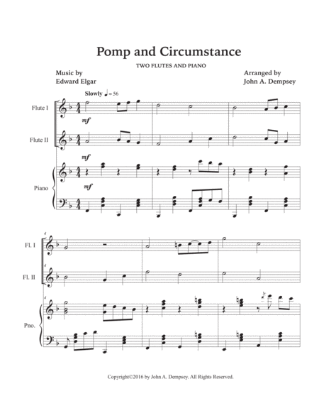 Pomp and Circumstance (Trio for Two Flutes and Piano) image number null