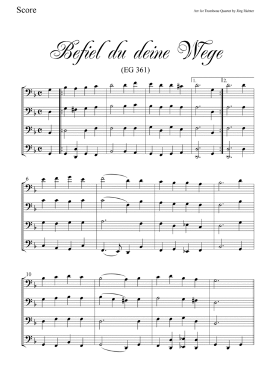 Befiel du deine Wege (EG 361) for Trombone Quartet Brass Quartet scores gallery preview page 2
