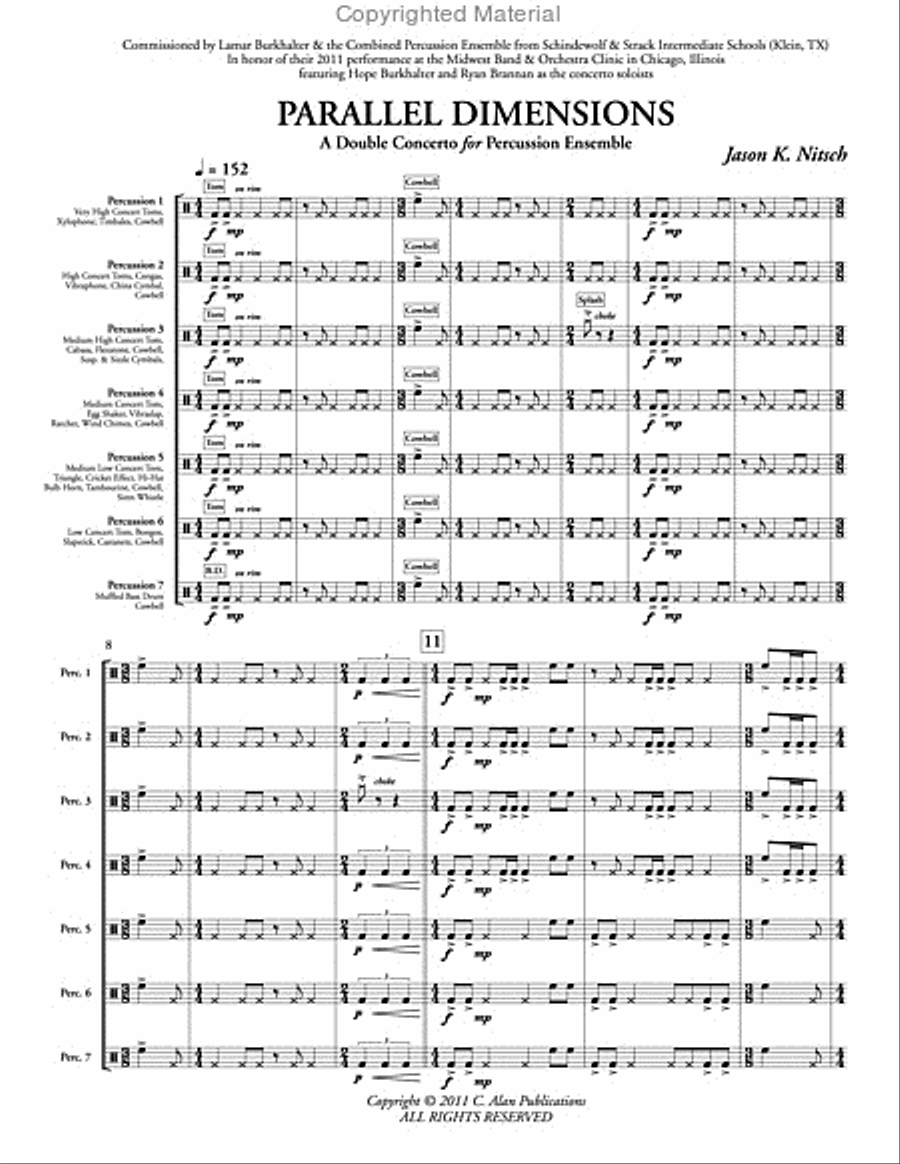 Parallel Dimensions (score & parts) Percussion Ensemble scores gallery preview page 2
