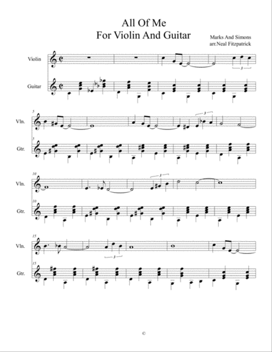 All Of Me String Duet scores gallery preview page 1