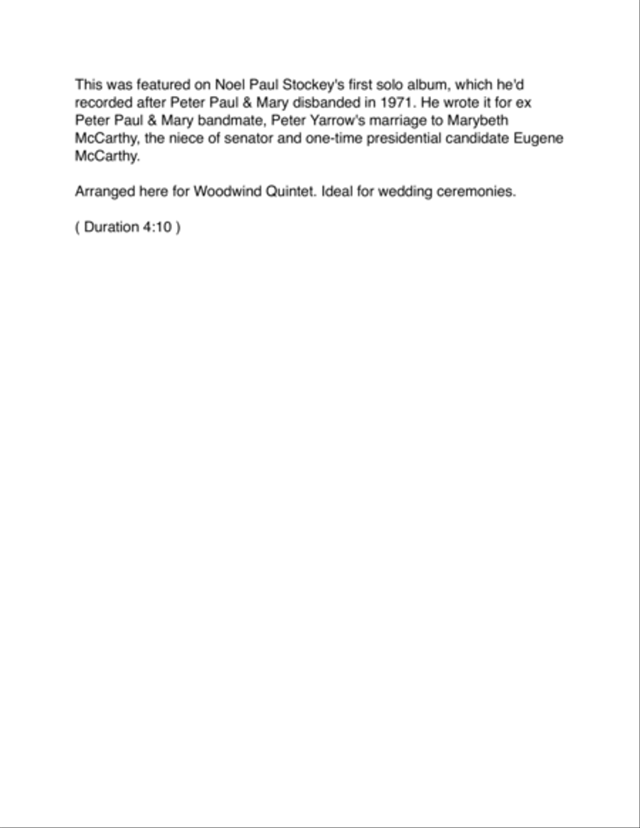 Wedding Song (There Is Love) Woodwind Quintet scores gallery preview page 2