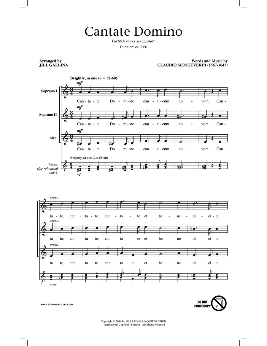 Cantate Domino SSA scores gallery preview page 1