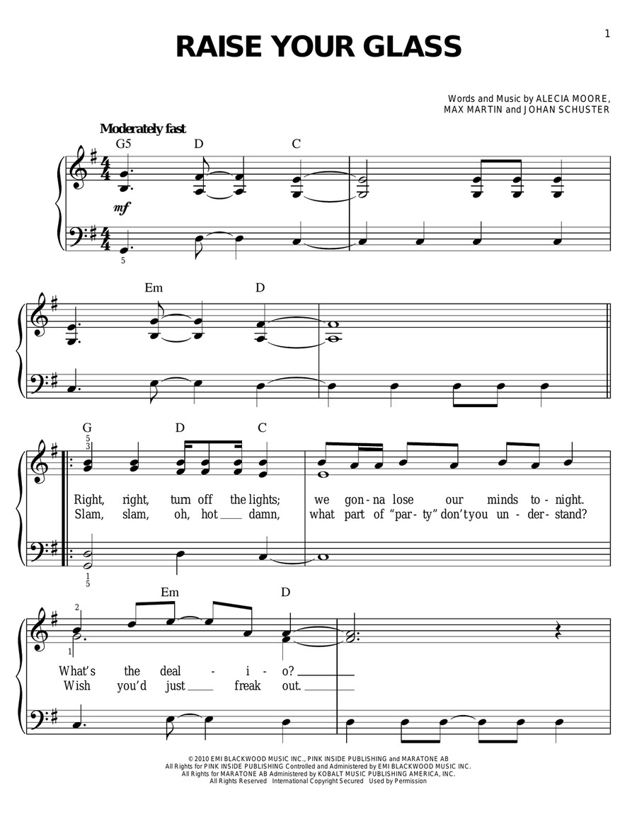 Raise Your Glass Voice scores gallery preview page 1