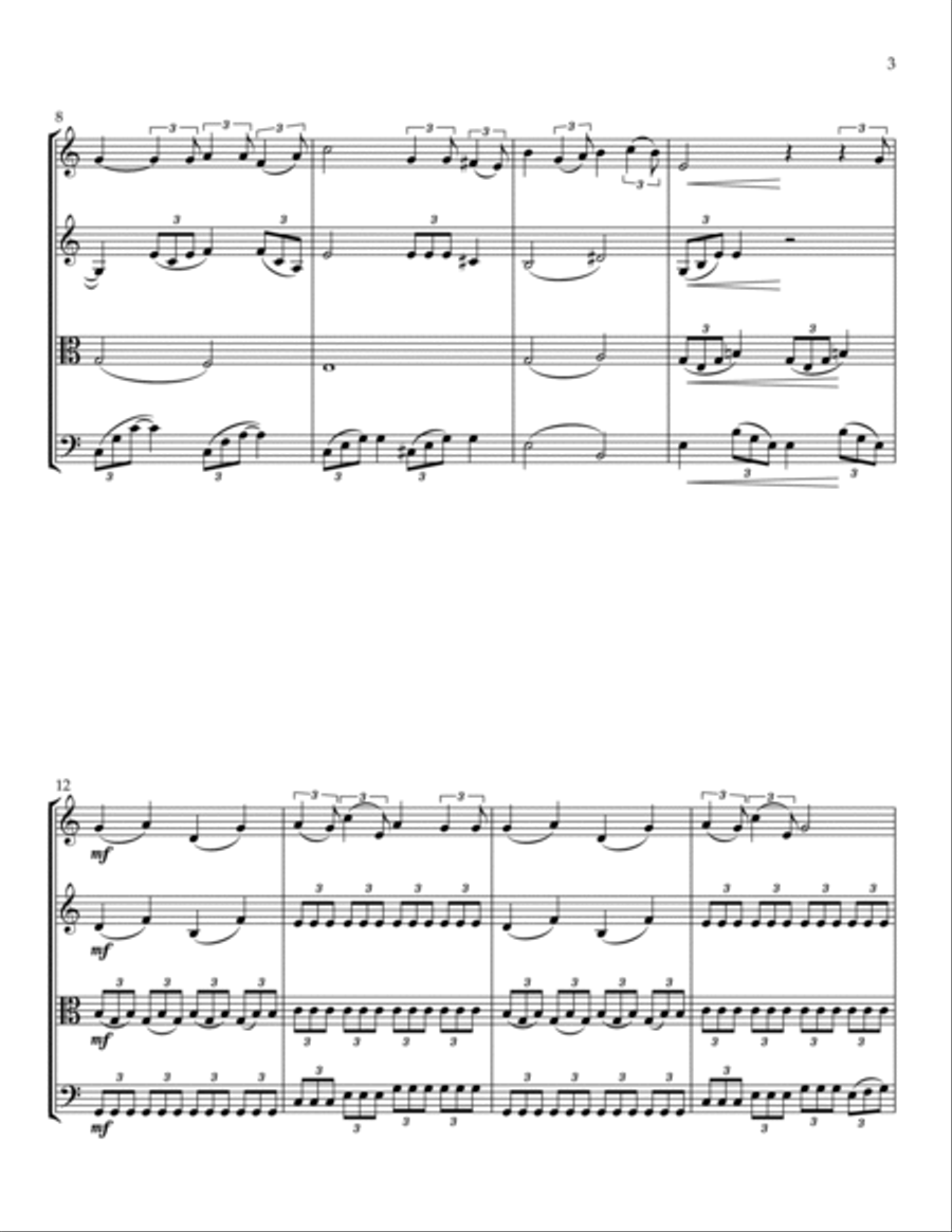 O Holy Night - Cantique de Noël String Quartet scores gallery preview page 4