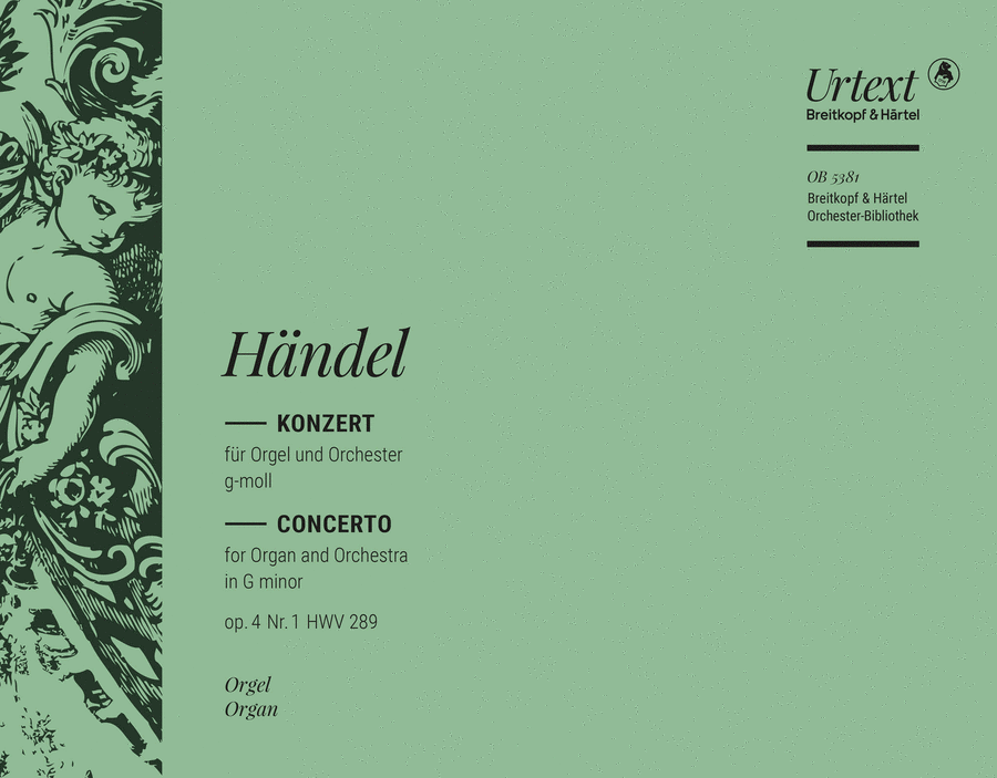 Organ Concerto (No. 1) in G minor Op. 4/1 HWV 289 Orchestra scores gallery preview page 1
