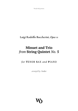 Minuet by Boccherini for Tenor Sax