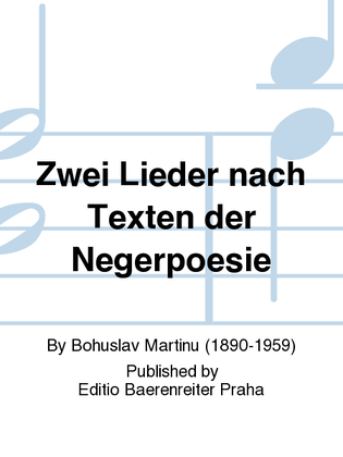 Book cover for Zwei Lieder nach Texten der Negerpoesie