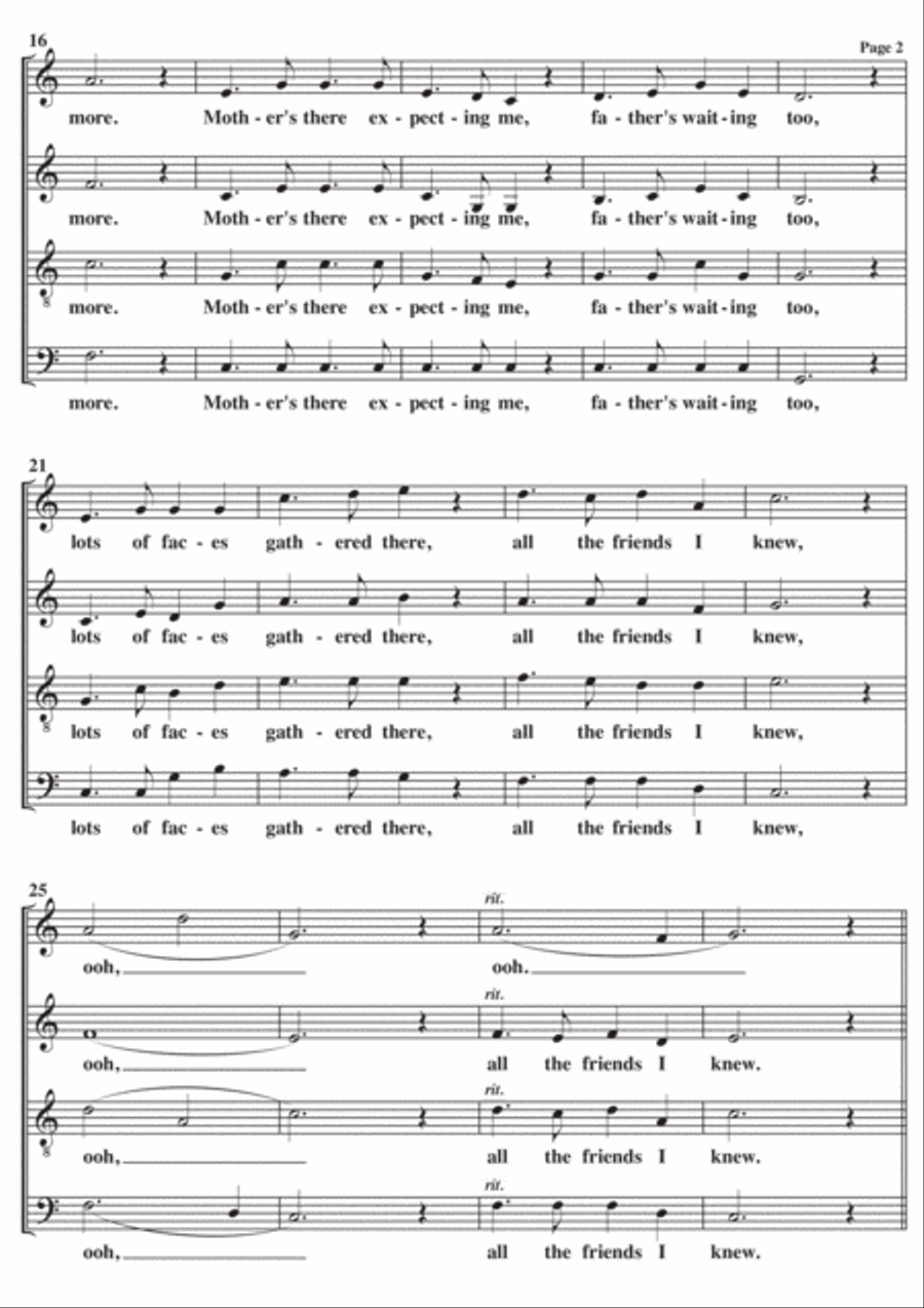 Going Home A Cappella SATB 4-Part scores gallery preview page 2