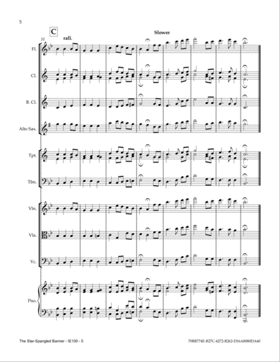 The Star-Spangled Banner (US National Anthem) Full Orchestra scores gallery preview page 6