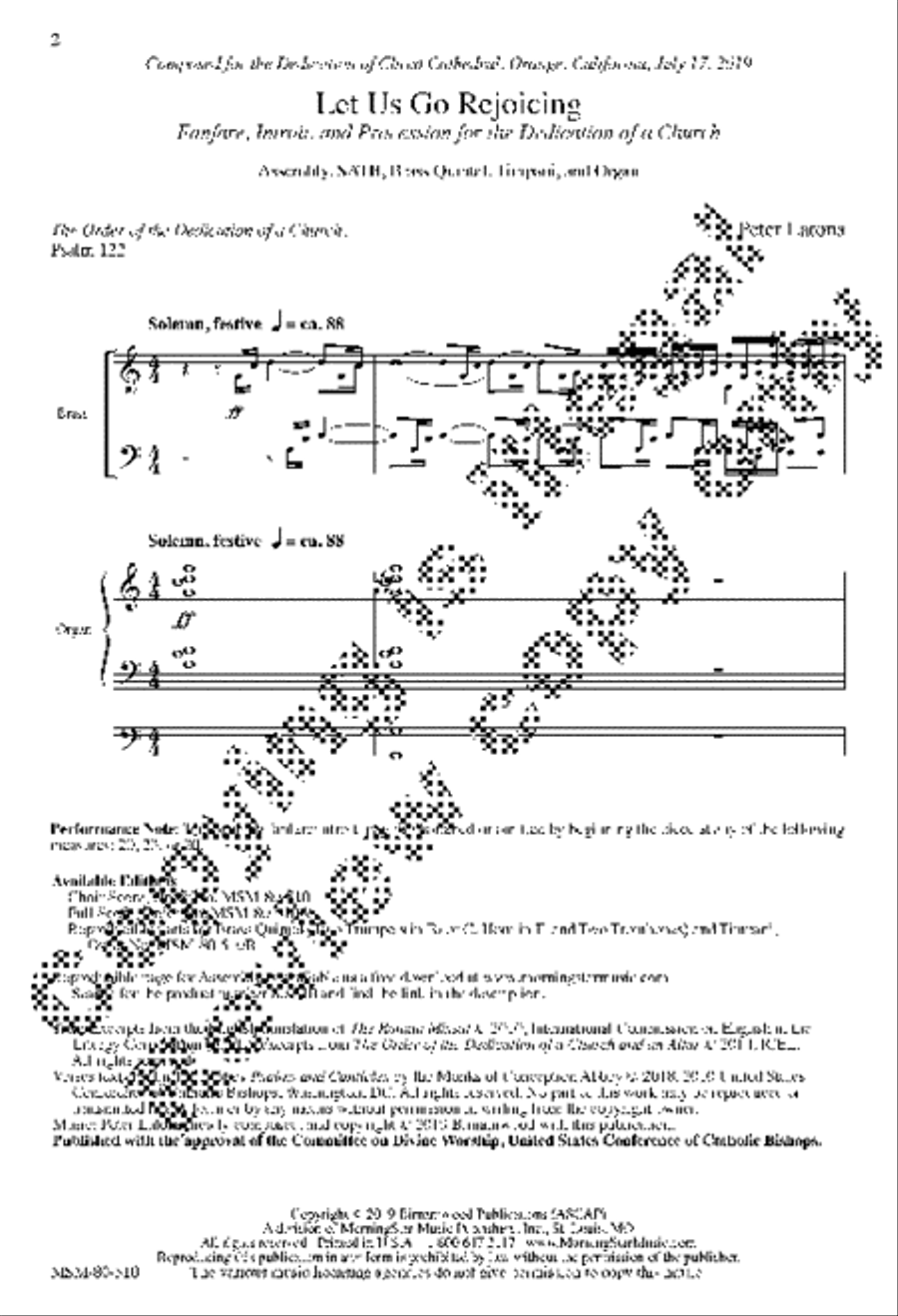 Let Us Go Rejoicing: Fanfare, Introit, and Procession for the Dedication of a Church (Choral Score) 4-Part scores gallery preview page 2