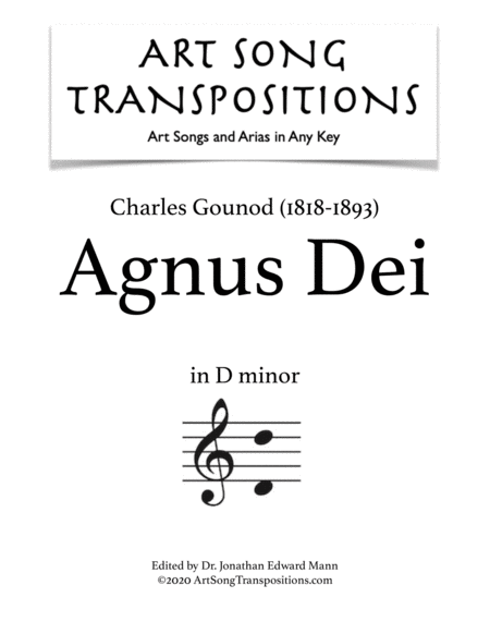 GOUNOD: Agnus Dei (transposed to D minor, with violin)