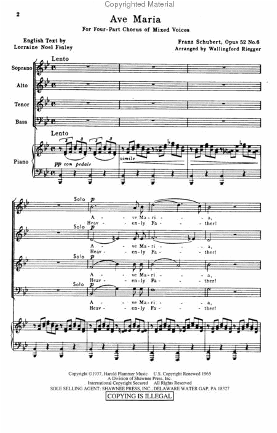 Ave Maria 4-Part scores gallery preview page 2