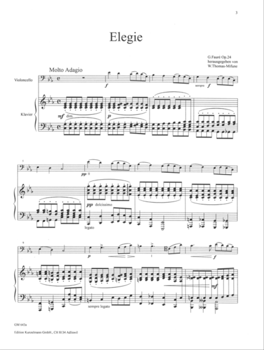 Elegy for cello and piano Piano Accompaniment scores gallery preview page 2