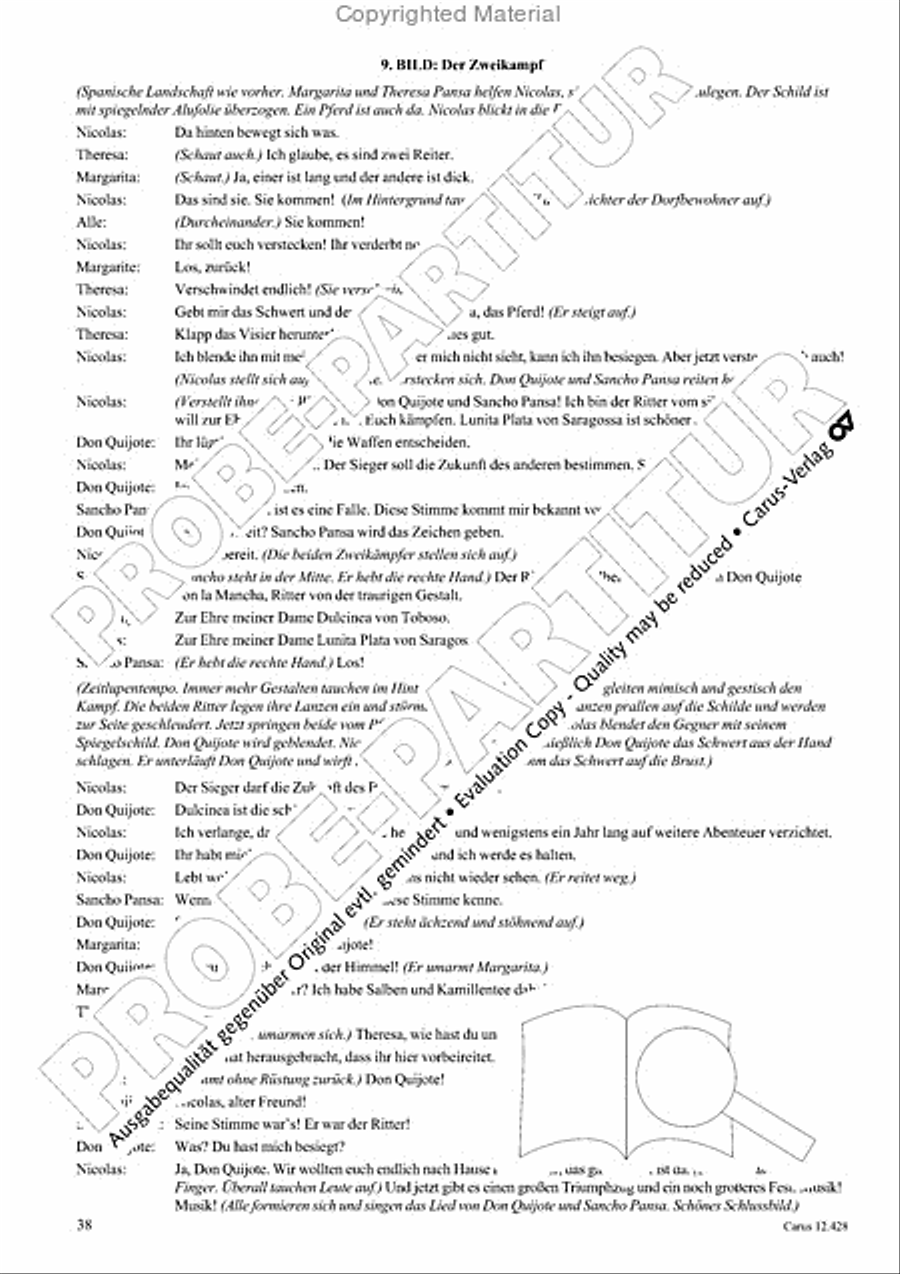 Die seltsamen Abenteuer von Don Quijote und Sancho Pansa Unison Choir scores gallery preview page 40
