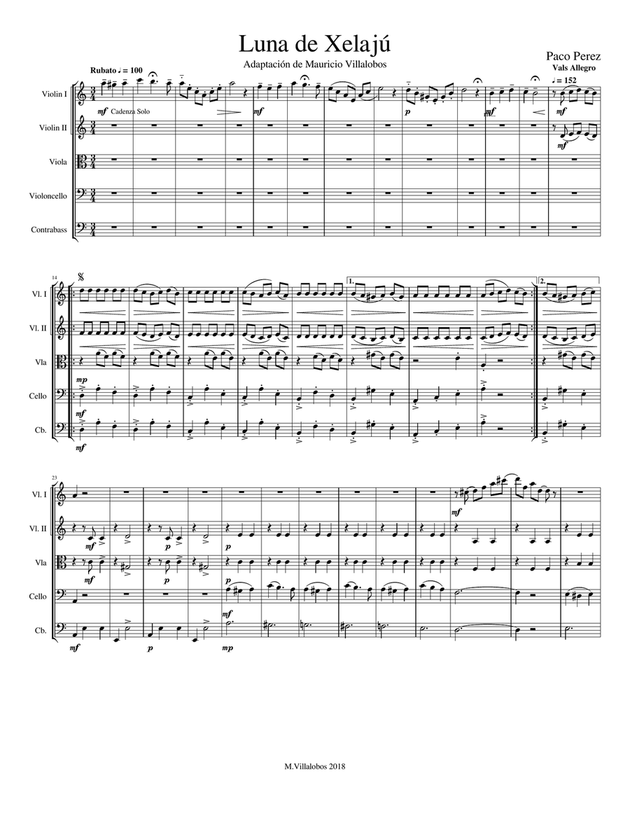 Luna de Xelajú String Orchestra scores gallery preview page 1