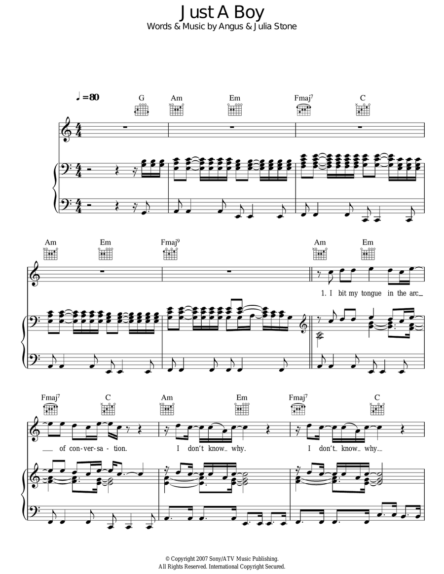 Just A Boy Acoustic Guitar scores gallery preview page 1