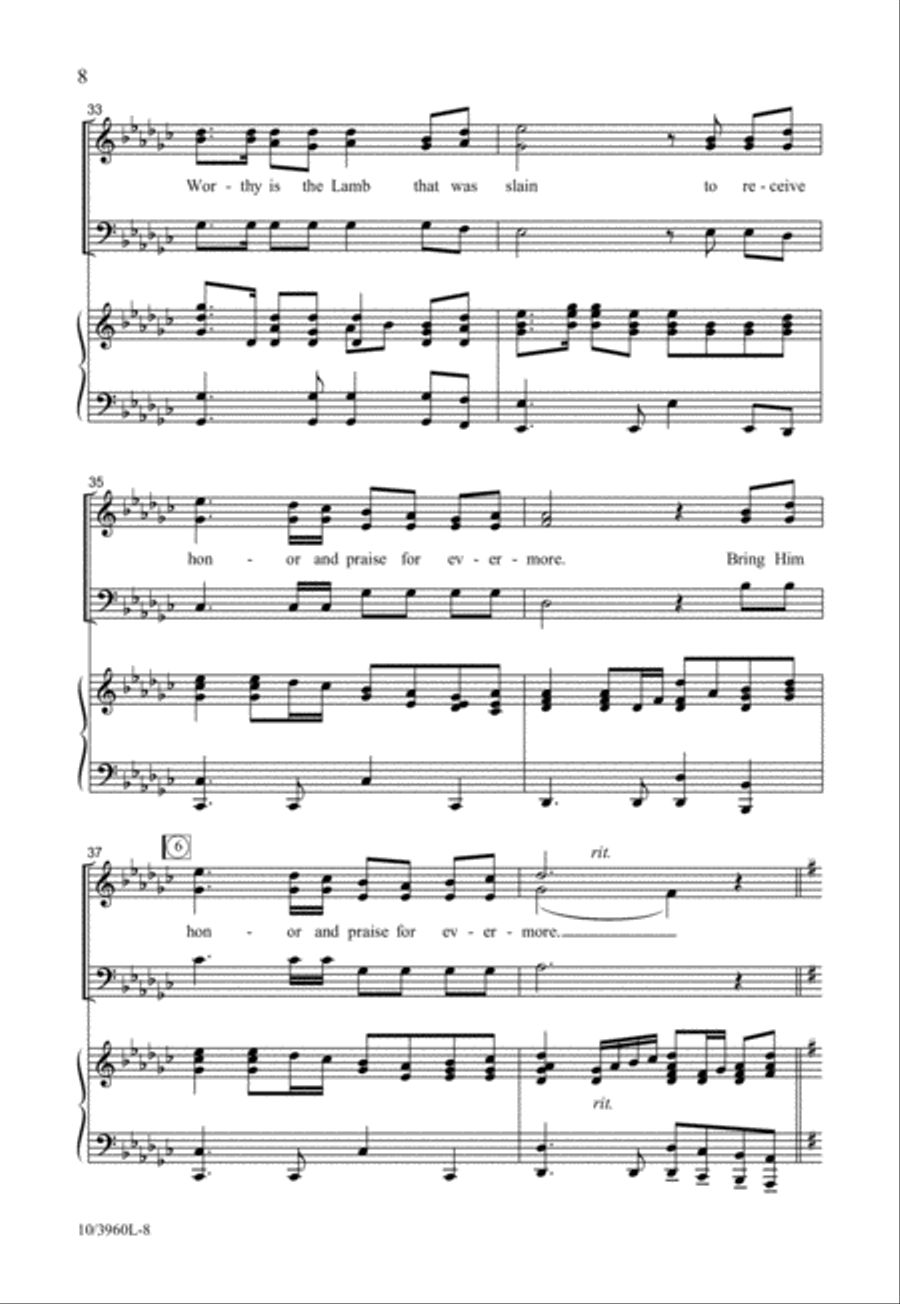 Worthy is the Lamb Worthy is the Lamb 3-Part scores gallery preview page 8
