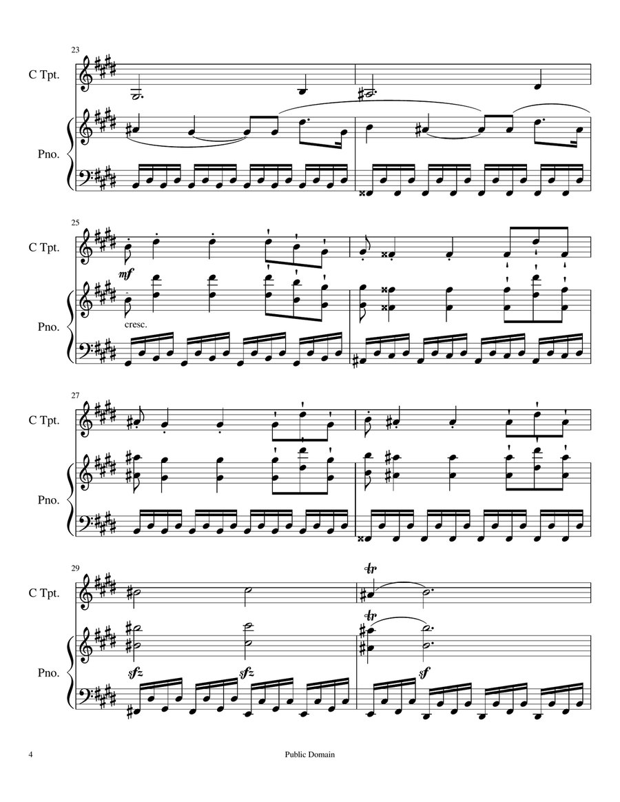 Beethoven Moonlight Sonata 3rd Movement - A Duet For Trumpet And Piano Large Ensemble scores gallery preview page 5