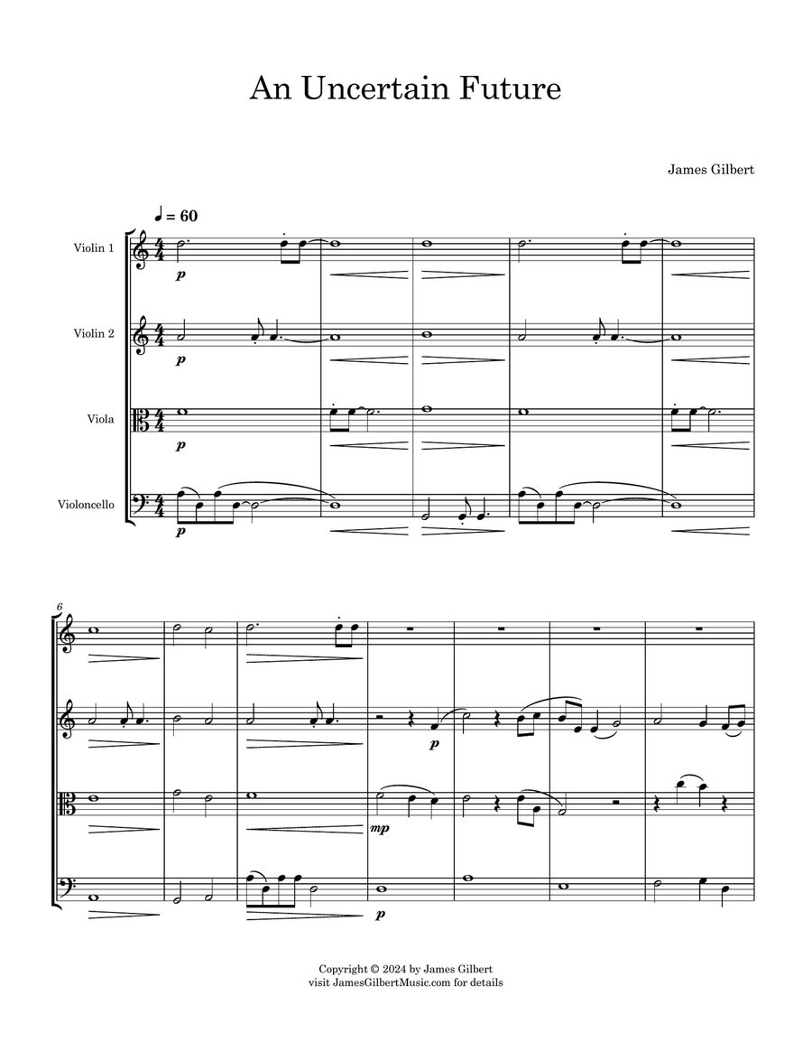 An Uncertain Future String Quartet scores gallery preview page 3