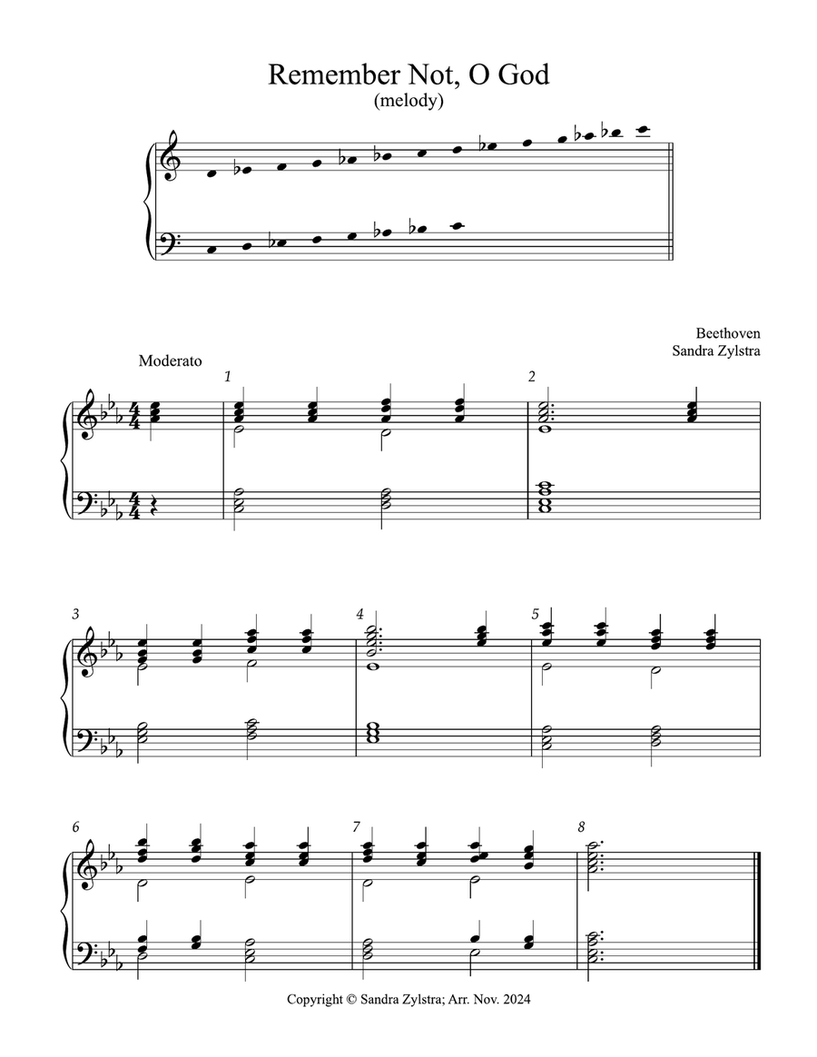 Remember Not, O God (3 octave handbells) 3-Octaves scores gallery preview page 1