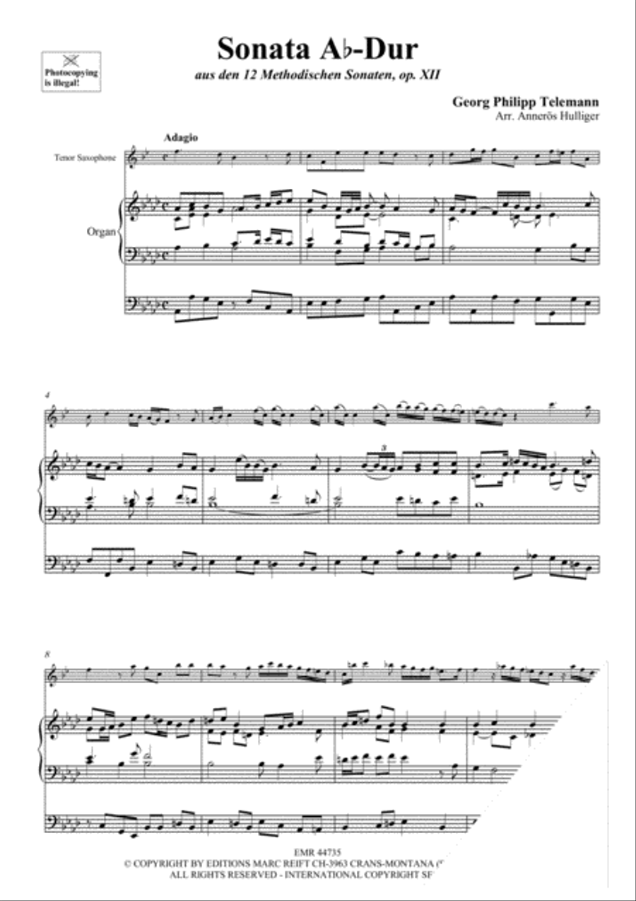 Sonata Ab-Dur Tenor Saxophone scores gallery preview page 3