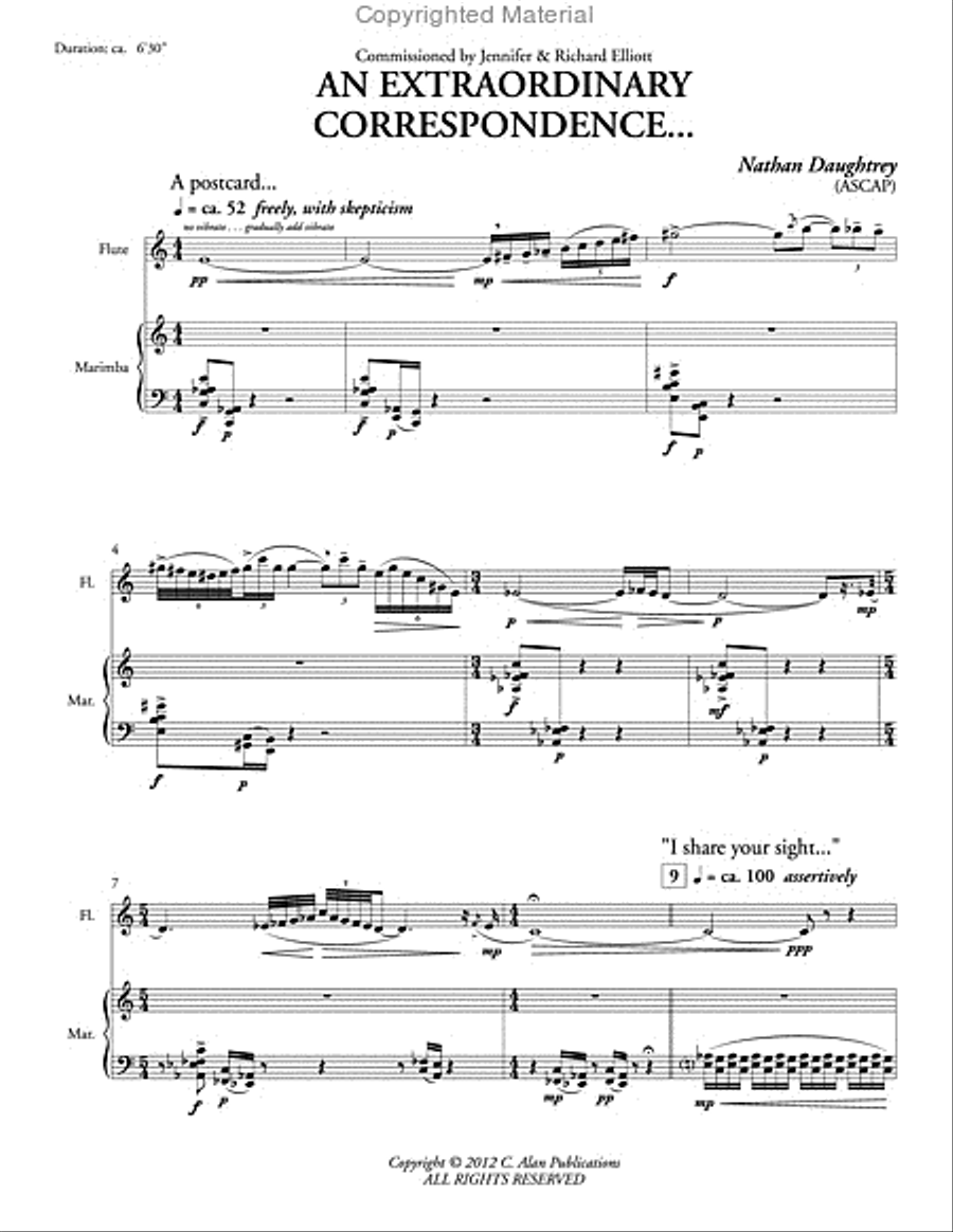 Extraordinary Correspondence, An (score & parts) Flute scores gallery preview page 2