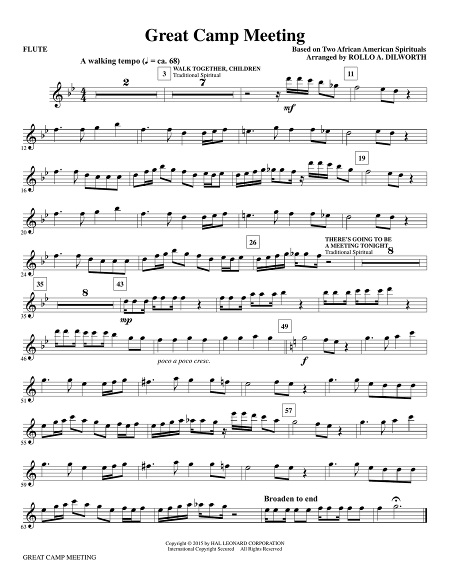 Great Camp Meeting (arr. Rollo Dilworth) - Flute