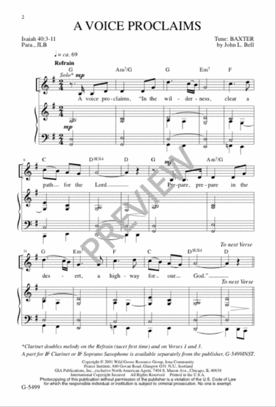 A Voice Proclaims A Voice Proclaims 4-Part scores gallery preview page 2